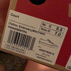 Van Tattoo Embroidery Shoes